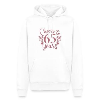 Prost auf 65 Jahre 65. Geburtstag - Männer Premium Bio Hoodie - Weiß - Vorne - Nico (187cm)
