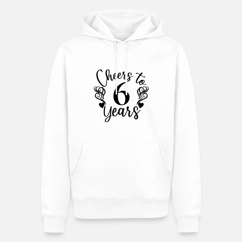 Vive 6 ans 6e anniversaire - Sweat à capuche Premium bio Homme - blanc