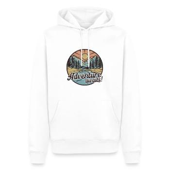 L’aventure vous attend - Sweat à capuche Premium bio Homme - blanc - Devant - Nico (187cm)