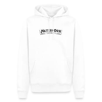 Matterhorn Zermatt - Schweizer Alpenabenteuer - Männer Premium Bio Hoodie - Weiß - Vorne - Nico (187cm)