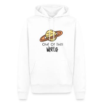 SATURN RAUS WELT WEG ERDE PLANET PLANETEN MOTIV - Männer Premium Bio Hoodie - Weiß - Vorne - Nico (187cm)