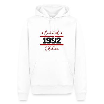 Édition limitée Né 1990 30e anniversaire - Sweat à capuche Premium bio Homme - blanc - Devant - Nico (187cm)