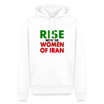 Rise with the women of iran - Sweat à capuche Premium bio Homme - blanc - Devant - Nico (187cm)