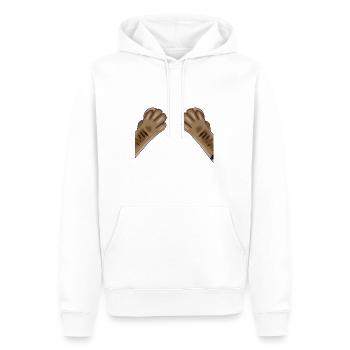 Pattes de chat - Sweat à capuche Premium bio Homme - blanc - Devant - Nico (187cm)