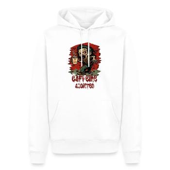 Koffeinsüchtig Zombie Kein Morgenmensch - Männer Premium Bio Hoodie - Weiß - Vorne - Nico (187cm)