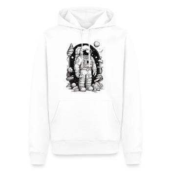 ASTRONAUTE FLOTTE ET EST ENTOURÉ DE MERVEILLES COSMIQUES - Sweat à capuche Premium bio Homme - blanc - Devant - Nico (187cm)