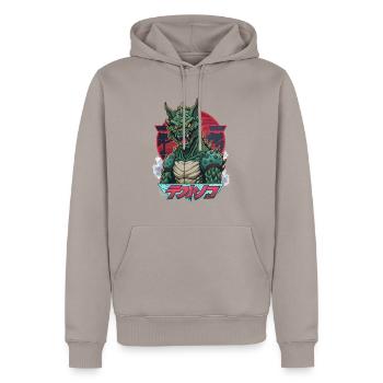 Roi des monstres - Sweat à capuche Premium bio Homme - taupe - Devant - Nico (187cm)