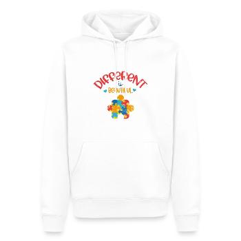 ADHS AUTIST ANDERS IST SCHÖN PUZZLE SPRUCH MOTIVE - Männer Premium Bio Hoodie - Weiß - Vorne - Nico (187cm)