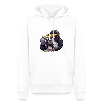 Gorilla stringing pearls - Men’s Premium Organic Hoodie - white - Front - Nico (187cm)
