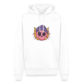 TOTENKOPF COMIC HIPSTER HÖLLE SHIRT MOTIV GESCHENK - Männer Premium Bio Hoodie - Weiß - Vorne - Nico (187cm)