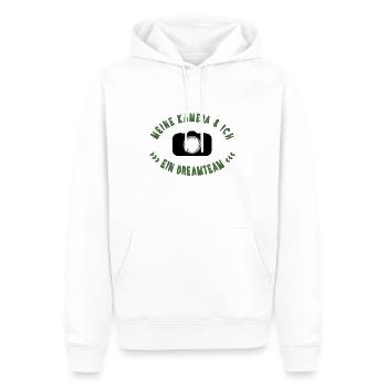 meine Kamera und ich - Männer Premium Bio Hoodie - Weiß - Vorne - Nico (187cm)