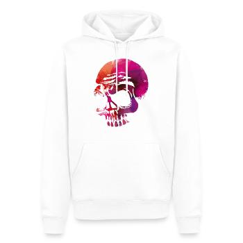 Totenschädel Go Hard - Männer Premium Bio Hoodie - Weiß - Vorne - Nico (187cm)