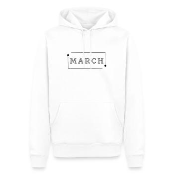 march - Männer Premium Bio Hoodie - Weiß - Vorne - Nico (187cm)