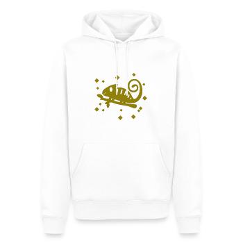 Gecko - Amphibie Tier - Männer Premium Bio Hoodie - Weiß - Vorne - Nico (187cm)