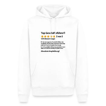 Geschäftsführer Abschiedsgeschenk Geschenkidee - Männer Premium Bio Hoodie - Weiß - Vorne - Nico (187cm)