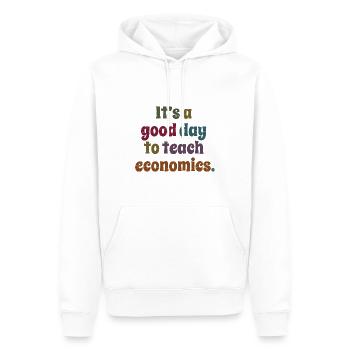 C’est une bonne journée pour enseigner l’économie drôle d’économiste - Sweat à capuche Premium bio Homme - blanc - Devant - Nico (187cm)