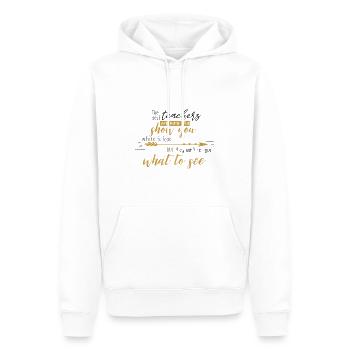 BEST TEACHERS SHOW SAY VOIR LES DICTONS CADEAU - Sweat à capuche Premium bio Homme - blanc - Devant - Nico (187cm)