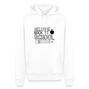 ZUR SCHULE SCHULBEGINN SCHULTAG SCHULSTART SPRÜCHE - Männer Premium Bio Hoodie - Weiß - Vorne - Nico (187cm)