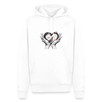 Ein liebevoller Vogel - Männer Premium Bio Hoodie - Weiß - Vorne - Nico (187cm)