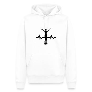 Herzschlag Turmspringer - Wassersport Athlet - Männer Premium Bio Hoodie - Weiß - Vorne - Nico (187cm)