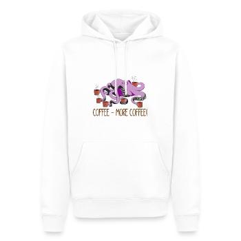 OktoCoffee – Oktopus braucht mehr Kaffee - Männer Premium Bio Hoodie - Weiß - Vorne - Nico (187cm)