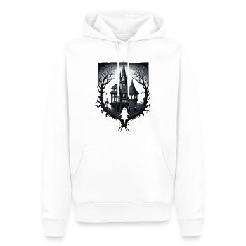 Manoir effrayant - Sweat à capuche Premium bio Homme - blanc - Devant - Nico (187cm)
