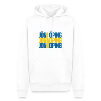 Jönköping Suède Drapeau - Sweat à capuche Premium bio Homme - blanc - Devant - Nico (187cm)