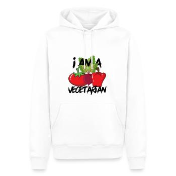 I am a vegetarian, vegetarian vegan - Men’s Premium Organic Hoodie - white - Front - Nico (187cm)