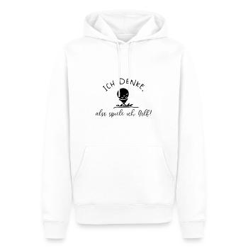 ICH DENKE SPIELE GOLF CLUB SPORT GRÜN SPRUCH MOTIV - Männer Premium Bio Hoodie - Weiß - Vorne - Nico (187cm)