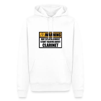 Clarinettiste Clarinettes Dictons Humour drôle - Sweat à capuche Premium bio Homme - blanc - Devant - Nico (187cm)