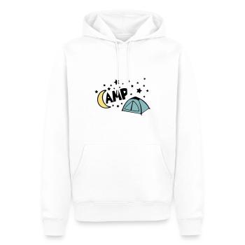 CAMP DE NUIT CAMP DE NUIT CAMPING STAR TENTE MOTIF - Sweat à capuche Premium bio Homme - blanc - Devant - Nico (187cm)