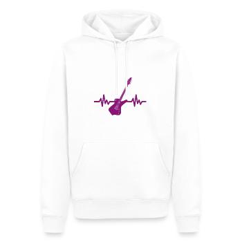 Herzschlag Gitarre - Rock 'n' Roll Punk Band Metal - Männer Premium Bio Hoodie - Weiß - Vorne - Nico (187cm)