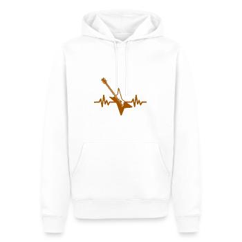 Herzschlag Gitarre - Rock 'n' Roll Punk Band Metal - Männer Premium Bio Hoodie - Weiß - Vorne - Nico (187cm)