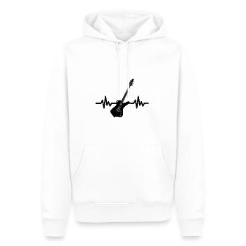 Herzschlag Gitarre - Rock n Roll Punk Band Metal - Männer Premium Bio Hoodie - Weiß - Vorne - Nico (187cm)