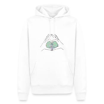Les mains, c’est ce que c’est - Sweat à capuche Premium bio Homme - blanc - Devant - Nico (187cm)