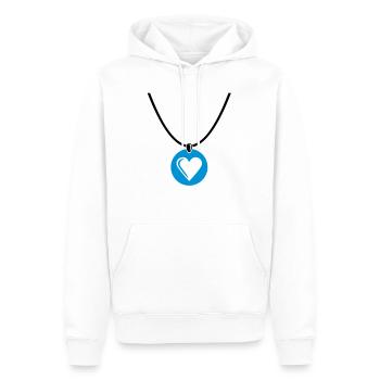 Collier - Coeur - Sweat à capuche Premium bio Homme - blanc - Devant - Nico (187cm)