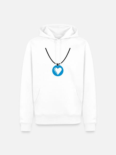 Halskette Herz - Männer Premium Bio Hoodie - 