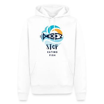 Kein Fisch mehr essen - Männer Premium Bio Hoodie - Weiß - Vorne - Nico (187cm)