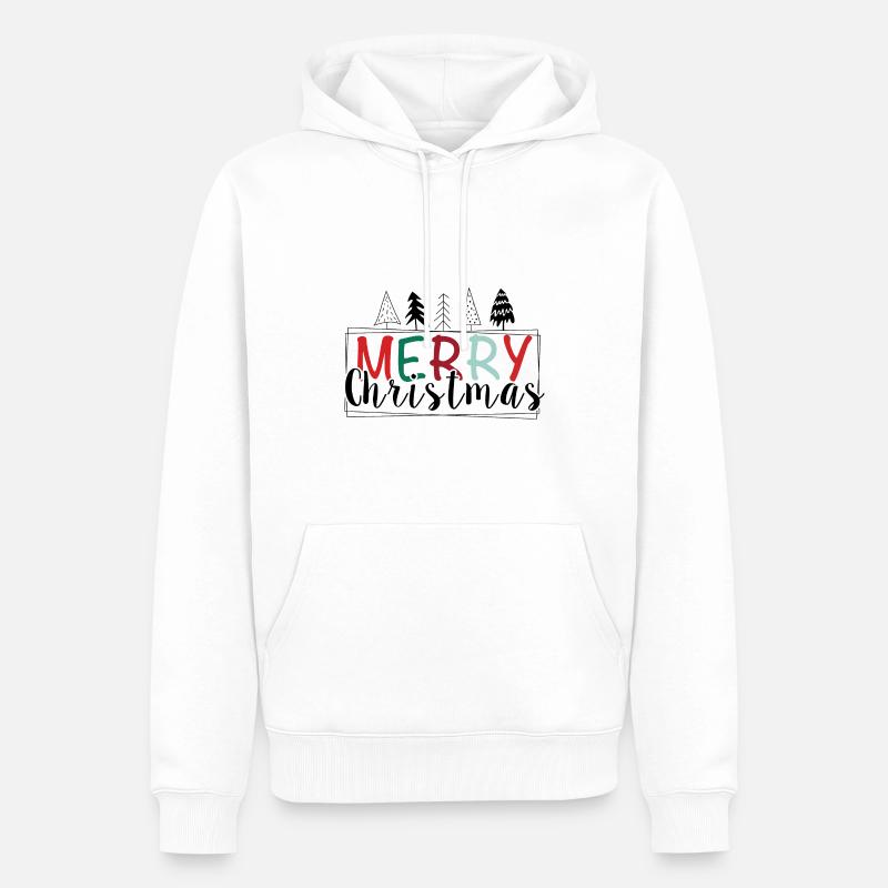 Joyeux Noël Joyeux Noël - Sweat à capuche Premium bio Homme - blanc