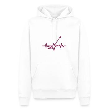 Herzschlag Gitarre - Rock 'n' Roll Punk Band Metal - Männer Premium Bio Hoodie - Weiß - Vorne - Nico (187cm)