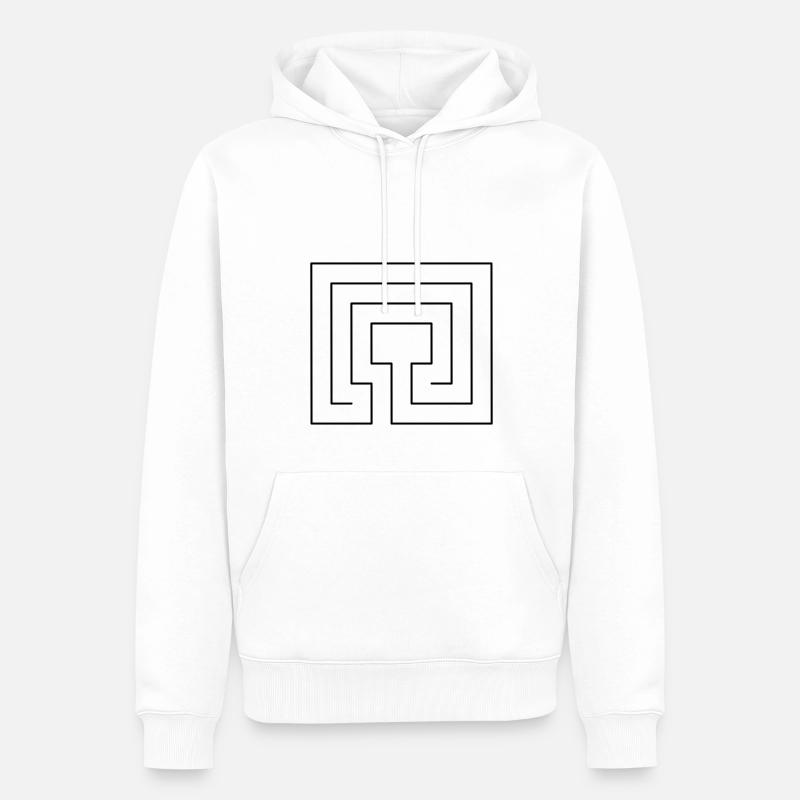 Labyrinthe - Sweat à capuche Premium bio Homme - blanc