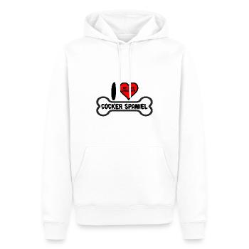 Chocolate Cocker Spaniel Maman J’aime mon - Sweat à capuche Premium bio Homme - blanc - Devant - Nico (187cm)