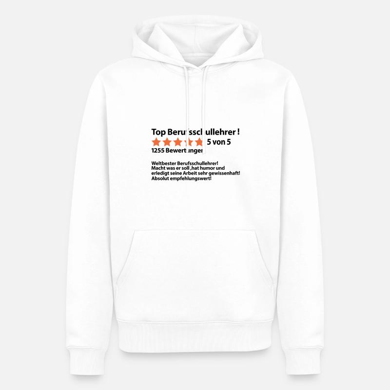 Abschiedsgeschenk Berufsschullehrer zum Abschied - Männer Premium Bio Hoodie - Weiß