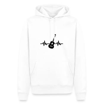 Herzschlag Gitarre - Rock n Roll Punk Band Metal - Männer Premium Bio Hoodie - Weiß - Vorne - Nico (187cm)