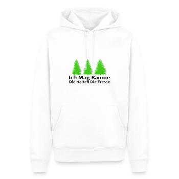 Ich Mag Bäume Die Halten Die Fresse - Waldliebe - Männer Premium Bio Hoodie - Weiß - Vorne - Nico (187cm)