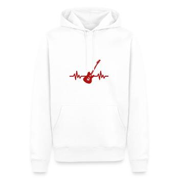 Herzschlag Gitarre - Rock 'n' Roll Punk Band Metal - Männer Premium Bio Hoodie - Weiß - Vorne - Nico (187cm)