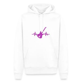 Herzschlag Gitarre - Rock 'n' Roll Punk Band Metal - Männer Premium Bio Hoodie - Weiß - Vorne - Nico (187cm)