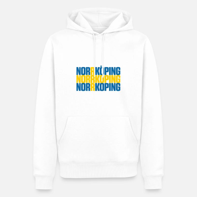 Norrköping Suède Drapeau - Sweat à capuche Premium bio Homme - blanc