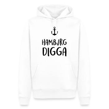 Hamburg Digga - Männer Premium Bio Hoodie - Weiß - Vorne - Nico (187cm)