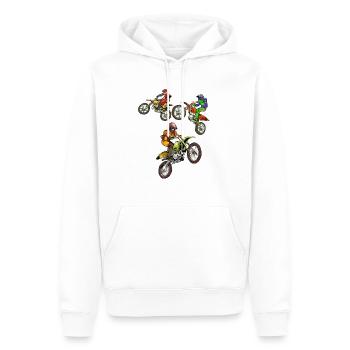Comic Motocross - 3 Bikes - Männer Premium Bio Hoodie - Weiß - Vorne - Nico (187cm)